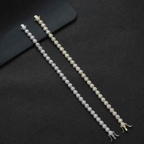 6mm Round Cut Cluster Bracelet