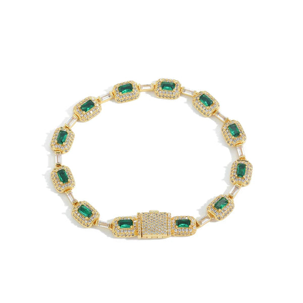 Emerald Baguette Link Bracelet