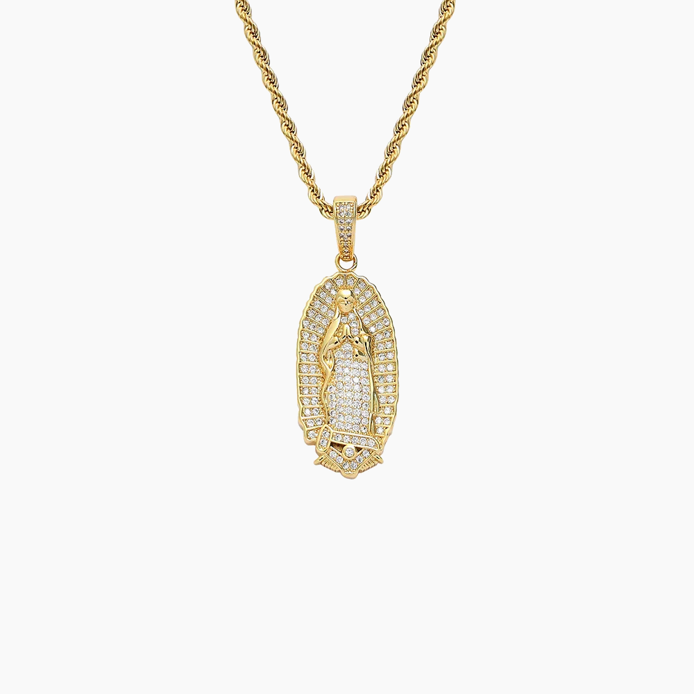 Iced Virgin Mary Pendant