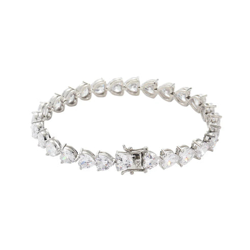 7mm Heart Cut Tennis Bracelet