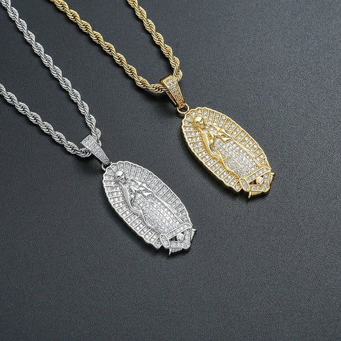 Iced Virgin Mary Pendant
