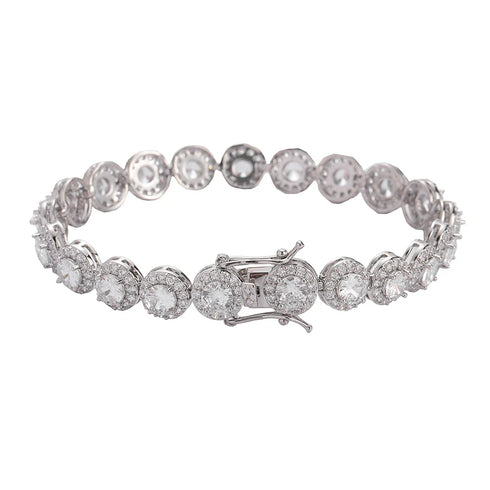 8mm Round Cut Cluster Bracelet