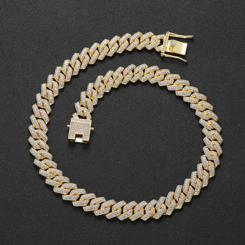 14mm Prong Set Cuban Link Chain