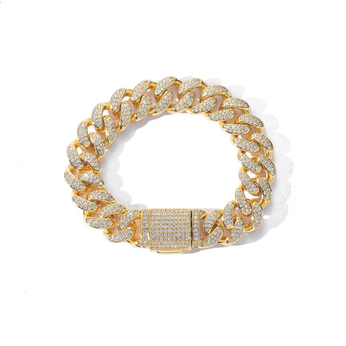 15mm Iced Cuban Link Bracelet