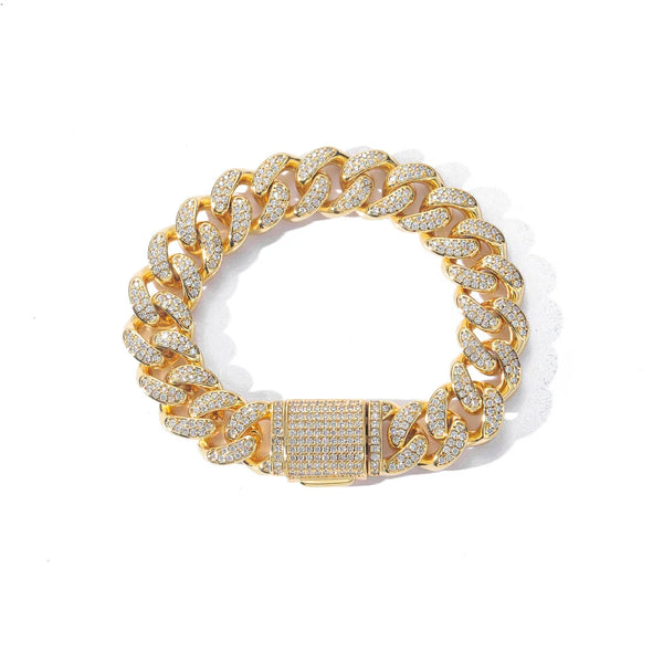 15mm Iced Cuban Link Bracelet