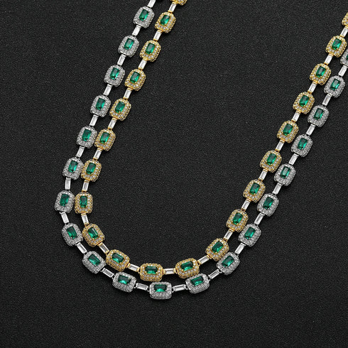 Emerald Baguette Link Chain