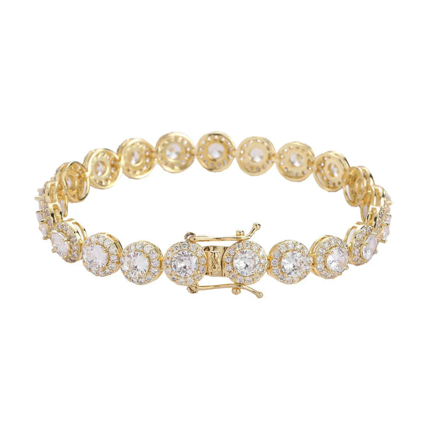 8mm Round Cut Cluster Bracelet