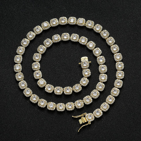 8mm Square Cut Cluster Chain