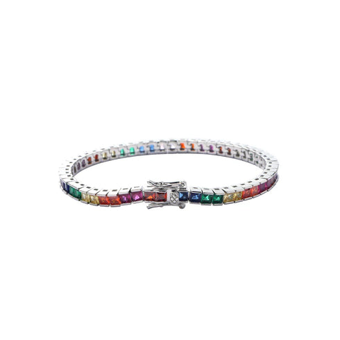 3mm Rainbow Baguette Bracelet