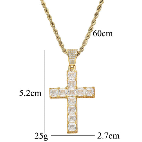 Square Cut Cross Pendant