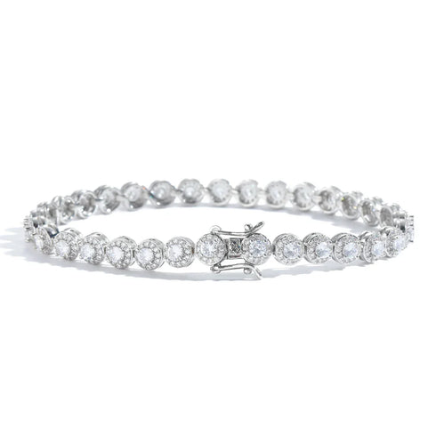 6mm Round Cut Cluster Bracelet