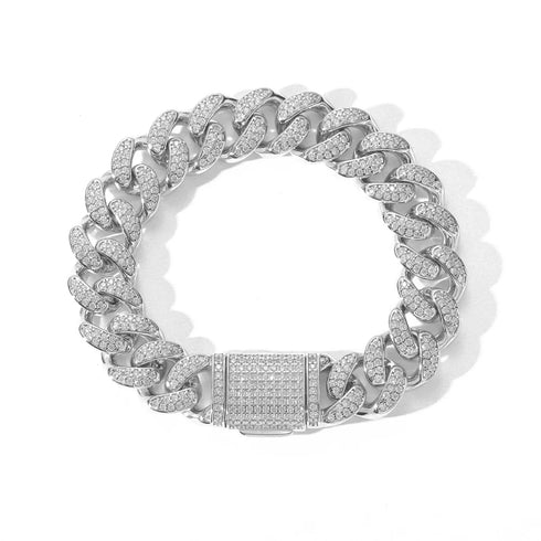15mm Iced Cuban Link Bracelet