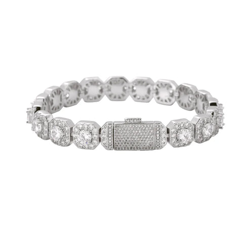 10mm Cluster Tennis Bracelet
