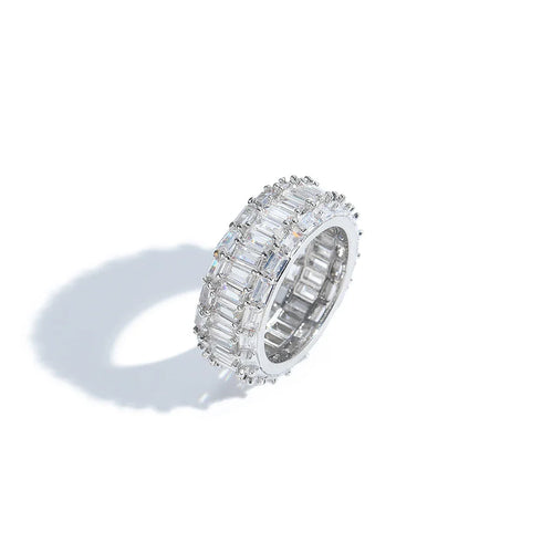 9mm 3 Layer Baguette Ring