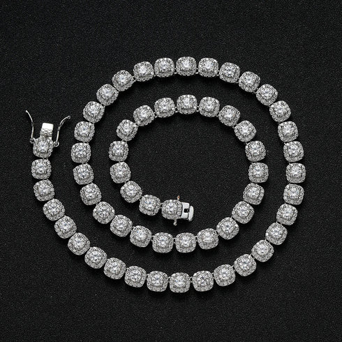 8mm Square Cut Cluster Chain