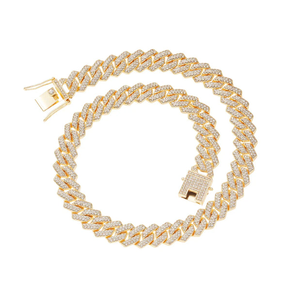 14mm Prong Set Cuban Link Chain