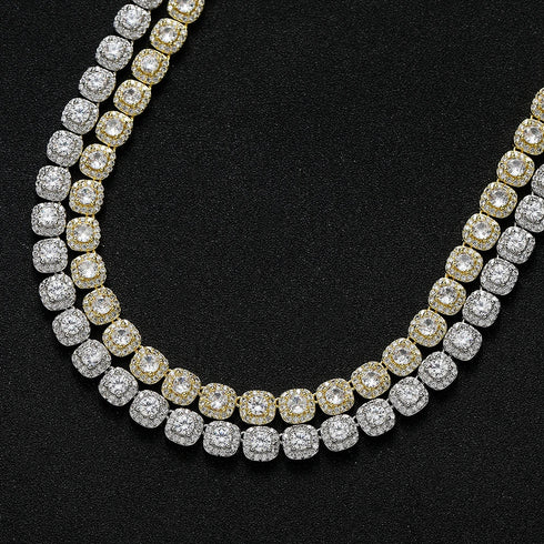 8mm Square Cut Cluster Chain