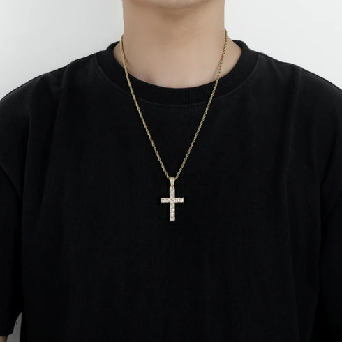 Square Cut Cross Pendant