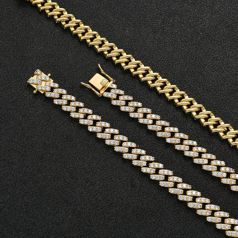 10mm Prong Set Cuban Link Chain