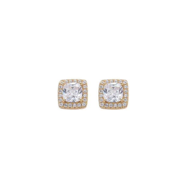 Square Cut Cluster Earrings
