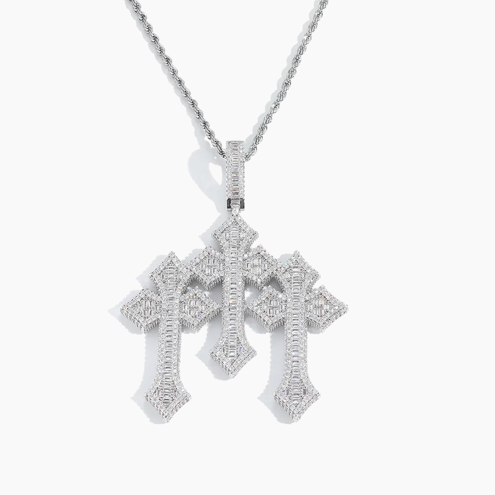 Triple Cross Hearts Pendant