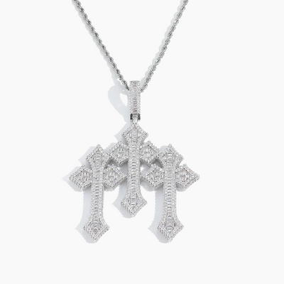 Triple Cross Hearts Pendant