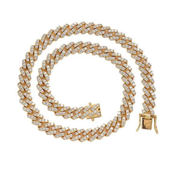 10mm Prong Set Cuban Link Chain