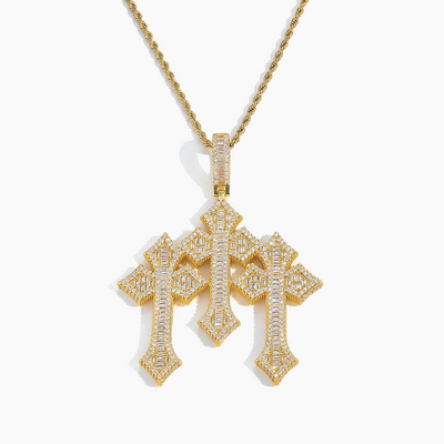 Triple Cross Hearts Pendant