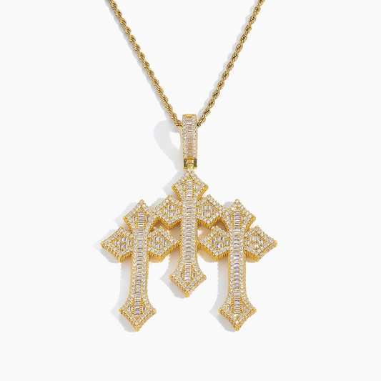 Triple Cross Hearts Pendant