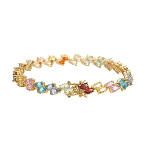 Double Paved Rainbow Bracelet