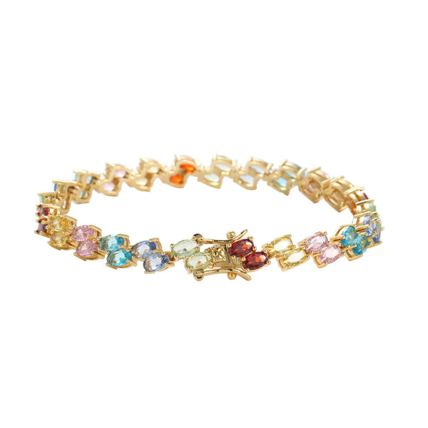 Double Paved Rainbow Bracelet