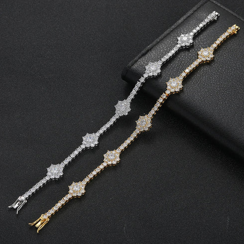 Iced Charm Tennis Bracelet