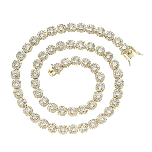 8mm Square Cut Cluster Chain