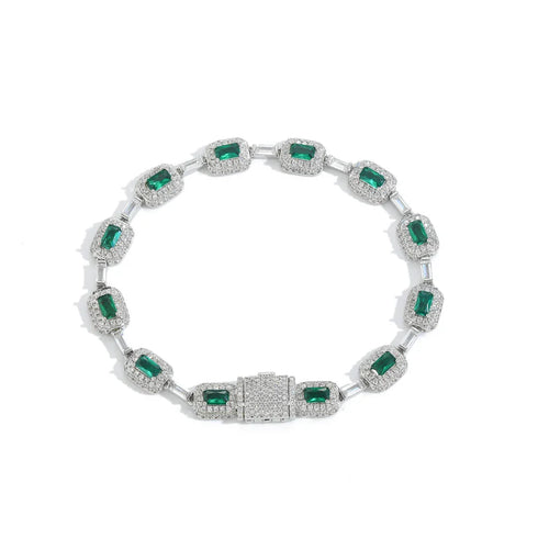 Emerald Baguette Link Bracelet