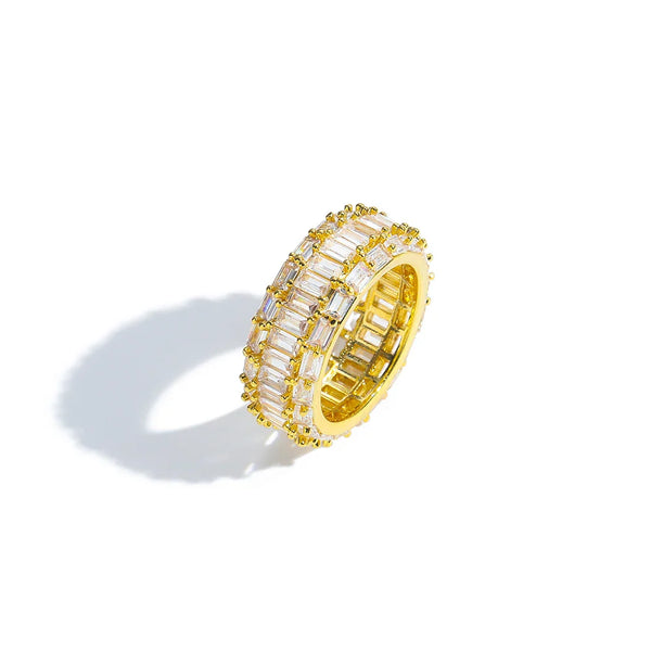 9mm 3 Layer Baguette Ring