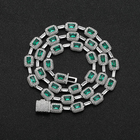 Emerald Baguette Link Chain