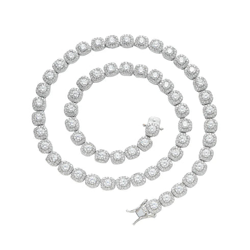 8mm Square Cut Cluster Chain