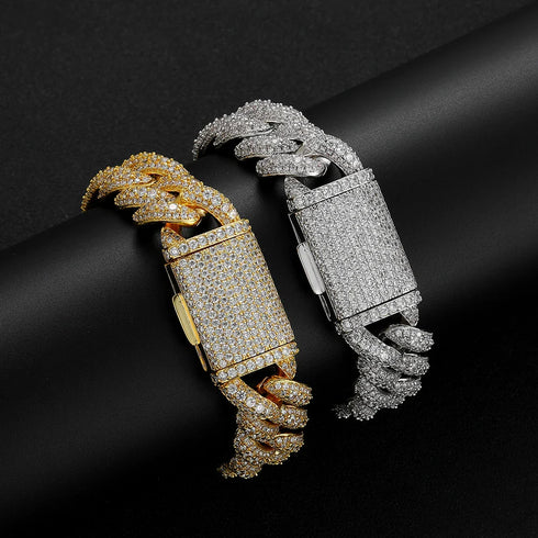 18mm Iced Cuban Link Bracelet