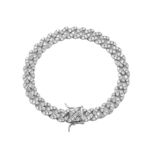 8mm Iced Cuban Link Bracelet