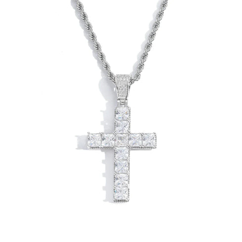 Square Cut Cross Pendant