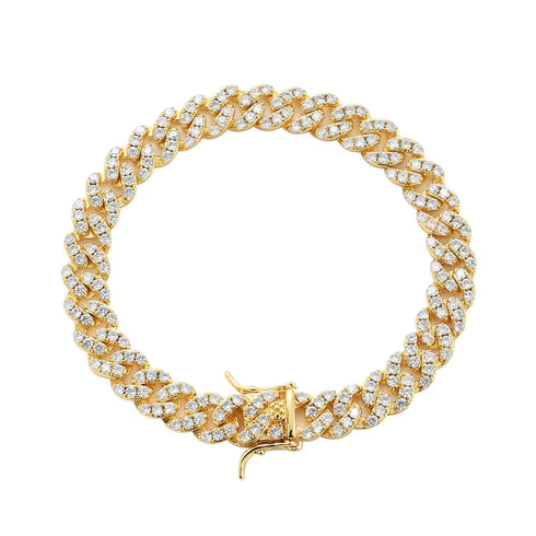 8mm Iced Cuban Link Bracelet