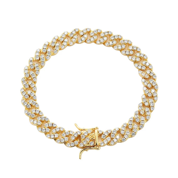 8mm Iced Cuban Link Bracelet