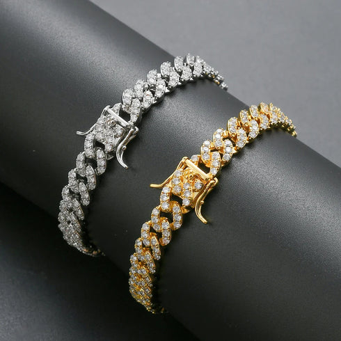 8mm Iced Cuban Link Bracelet