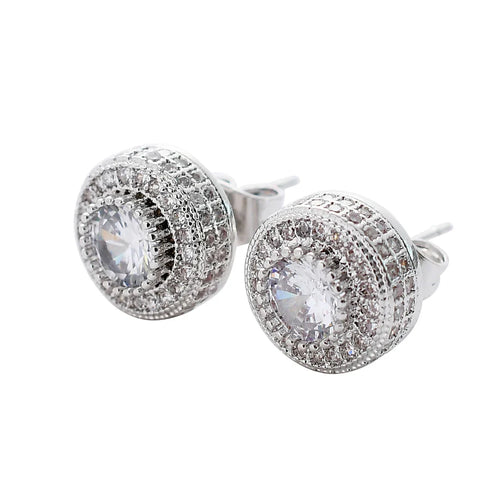 10mm Round Stud Cluster Earrings