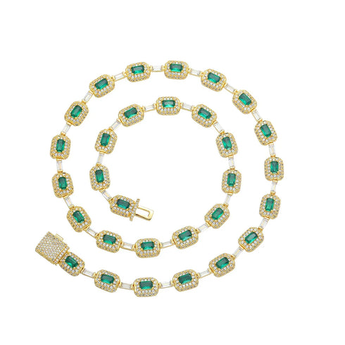 Emerald Baguette Link Chain