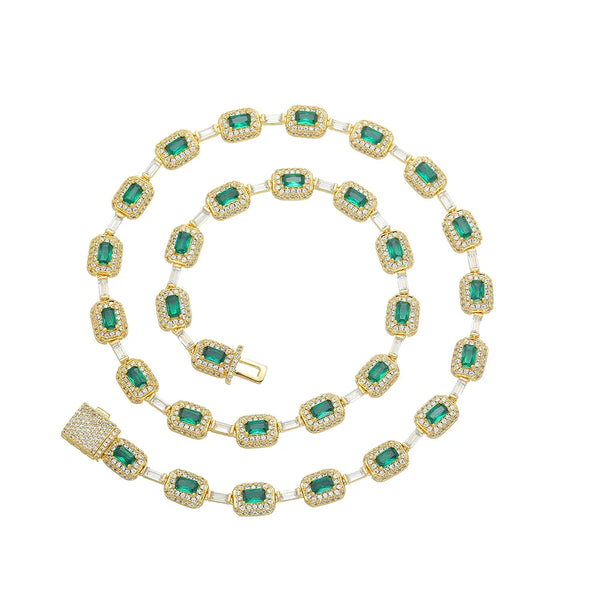 Emerald Baguette Link Chain