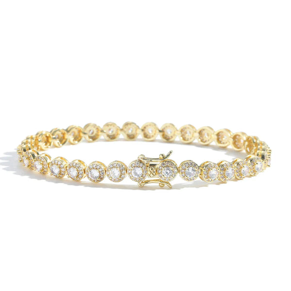 6mm Round Cut Cluster Bracelet