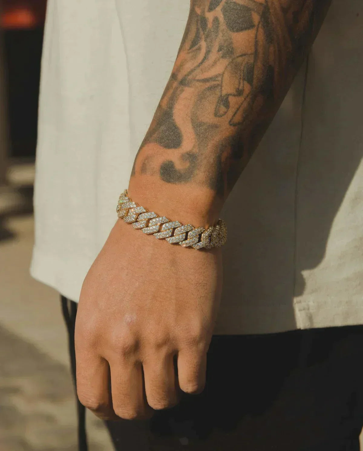 20mm Prong Set Cuban Link Bracelet