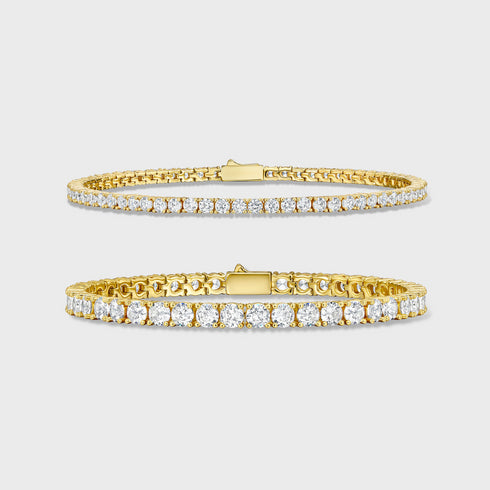 Tennis 5mm + Tennis 3mm Bracelet Stack