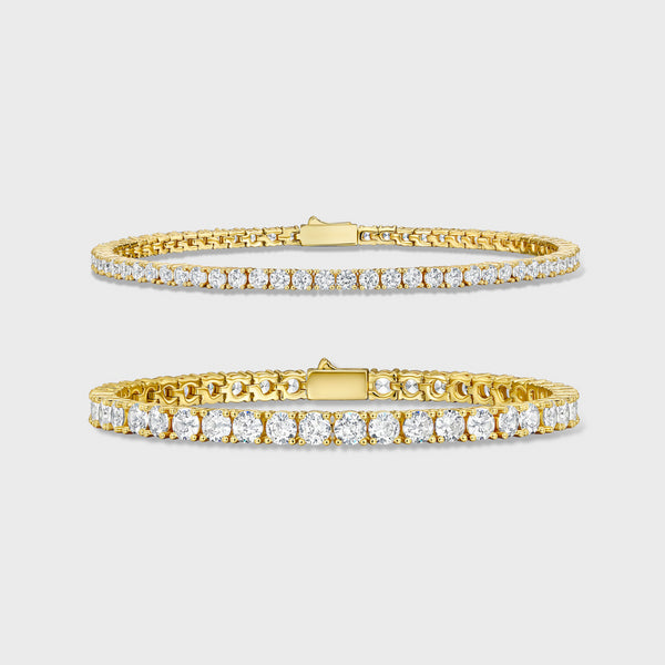 Tennis 5mm + Tennis 3mm Bracelet Stack